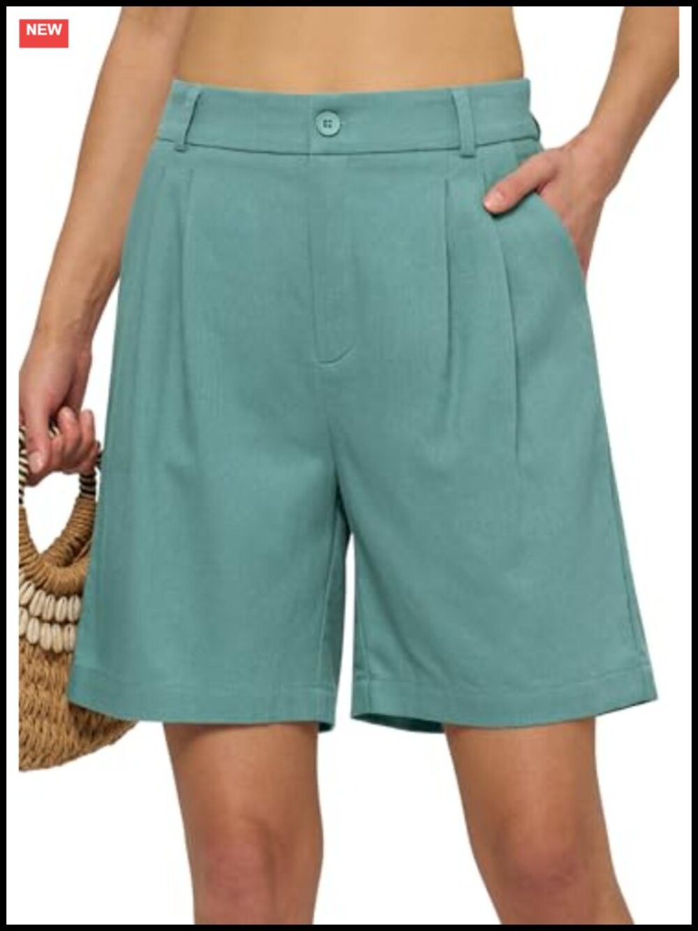 Women's Linen Shorts Wide Leg High Waisted Casual Summer